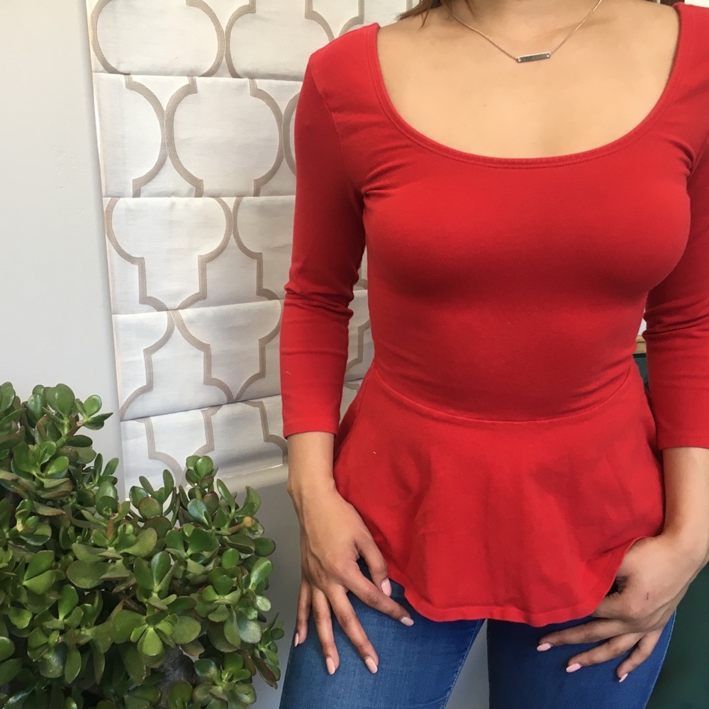 Express true red blouse